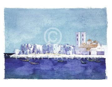 Kunstdruk Ralf Westphal - Molfetta, Apulien 90x70cm, Verzenden, Nieuw