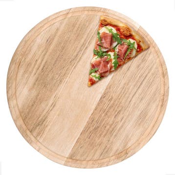 GGM Gastro | Pizzabord - met saftrille - rond - hout - |, Verzenden, Nieuw, Bord(en)