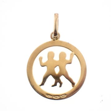 Gouden hanger van het sterrenbeeld tweelingen, Ophalen of Verzenden, Gebruikt, Goud, Overige merken