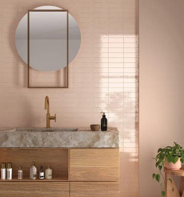 Wandtegel Equipe Ceramica Kalma Rose Roze Glans 6x18,6, Nieuw, Minder dan 20 cm, 10 m² of meer, Wandtegels