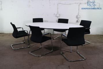 Assenburg ovale vergadertafel tweedehands – Ahorn blad,, Verzenden, Gebruikt