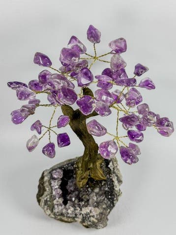 AA+ quality amethyst tree on stand Kristal - Hoogte: 22 cm -