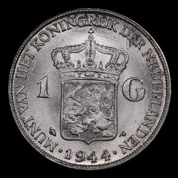Nederland. Wilhelmina. 1 Gulden 1944 P a (Zonder