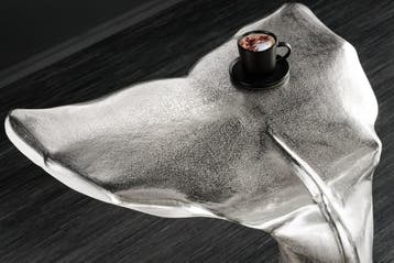 Design Bijzettafel WILDLIFE Whale Fin 60cm zilver metaal, Huis en Inrichting, Ophalen of Verzenden, Nieuw