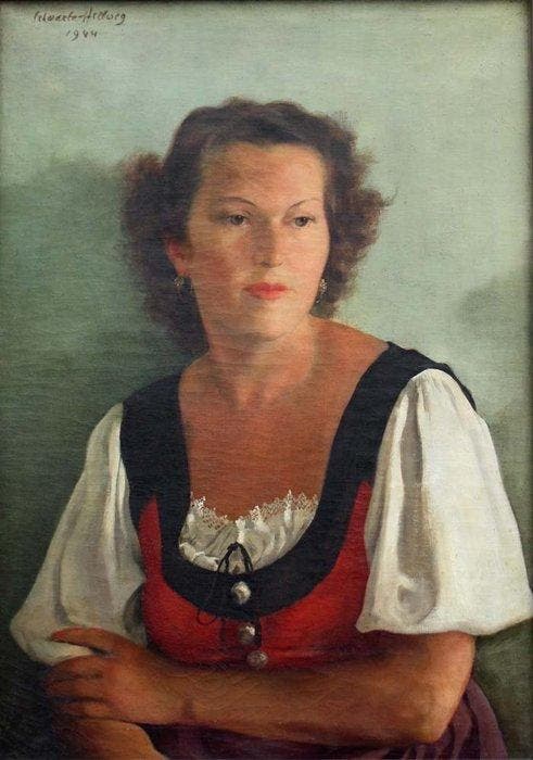 Hans Schwarte-Hellweg (1906-1990) - Portrait of a woman, Antiek en Kunst, Kunst | Schilderijen | Klassiek