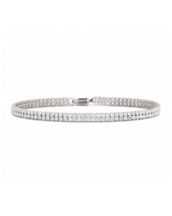 Tennis armband - 14 karaat Witgoud - 2.61ct. tw. Diamant, Sieraden, Tassen en Uiterlijk, Antieke sieraden