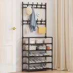 Kapstok Met Schoenenrek Zwart | Schoenenkast | Nieuw, Verzenden, Nieuw