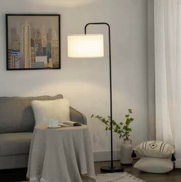 Staande Lamp met Linnen Lampenkap – E27 Fitting – Booglamp, Verzenden, Nieuw