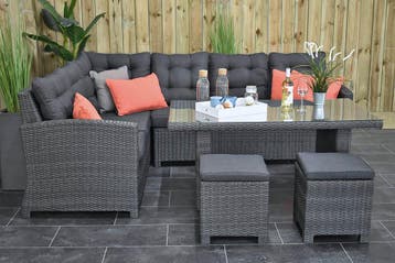 Las Palmas Loungeset Hoekbank met Hoge Tafel en 2 Krukjes, Tuin en Terras, Bank, Nieuw, Ophalen of Verzenden, Loungeset