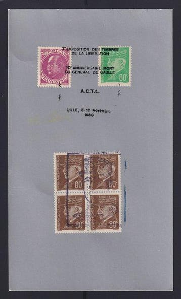 Frankrijk 1980 - Herinneringskaart van de tentoonstelling, Gestempeld