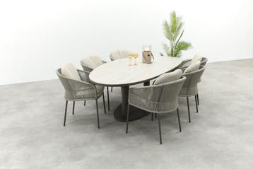 Lecce organische tuintafel 240x120 cm. - Terre, Verzenden, Nieuw, Rond, Overige materialen