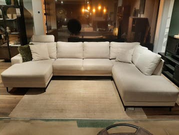 Hoekbank Portona ecru **SHOWROOMMODEL**, Nieuw, Stof