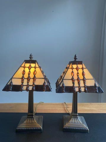 Lamp (2) - Glas, Lood - Exclusieve Tiffany-stijl