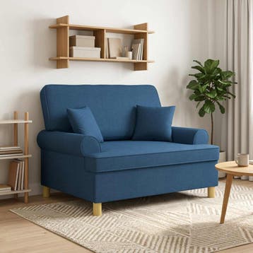 vidaXL XXL fauteuil met kussens Blauw Stof, Huis en Inrichting, Verzenden, Nieuw