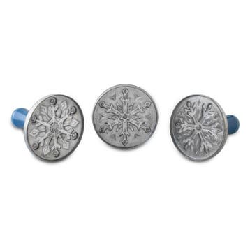 Nordic Ware Koekjesstempel Sneeuwvlokken Set/3, Hobby en Vrije tijd, Taarten en Cupcakes maken, Verzenden, Nieuw