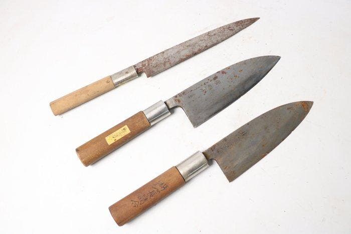 KATANA  Yanagiba ,  Deba - Keukenmes - Kitchen knife, Antiek en Kunst, Antiek | Keukenbenodigdheden