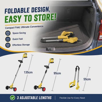 Accu Grastrimmer met Wielen - 3-in-1 Bosmaaier & Kantensnijd, Verzenden, Nieuw