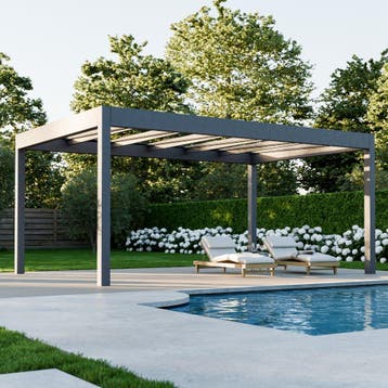 Deponti Aluminium Terrasoverkapping Pinela Glass Antraciet, Nieuw