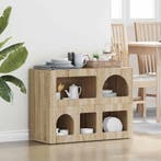 vidaXL Dressoir Sonoma Eiken 80,5 x 35 x 59 cm Bewerkt hout, Verzenden, Nieuw, Overige houtsoorten, Minder dan 50 cm