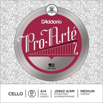 DAddario J5902-44M cello string D-2 4/4, medium, aluminum, Ophalen of Verzenden, Nieuw