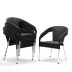 Bolero polyrotan indoor/outdoor stoelen houtskool (4 stuks), Verzenden, Nieuw in verpakking