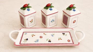 Villeroy & Boch - 3 Pots avec couvercles et plateau -, Antiek en Kunst