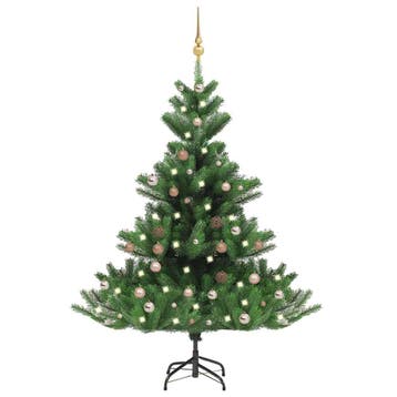 vidaXL Kunstkerstboom Nordmann met LEDs en kerstballen 150, Verzenden, Nieuw