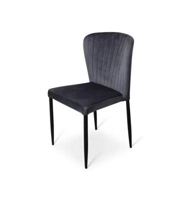 Stapelstoel Brooklyn metalen frame zitting velours Antraciet, Verzenden, Nieuw