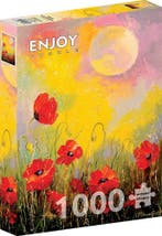 Poppies in the Moonlight Puzzel (1000 stukjes) | Enjoy, Hobby en Vrije tijd, Denksport en Puzzels, Verzenden, Nieuw
