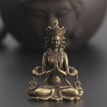 Retro Messing Boeddha Beeldje - Handgemaakt Zen Meditatie De, Huis en Inrichting, Woonaccessoires | Boeddhabeelden, Verzenden