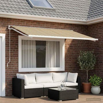 vidaXL Vervangingsdoek voor zonnescherm Groen en Geel 600 ×, Tuin en Terras, Zonneschermen, Verzenden, Nieuw