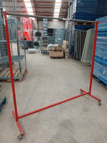 Verrijdbaar kledingrek confectierek rood, 169,5x170x60 cm,, Ophalen of Verzenden