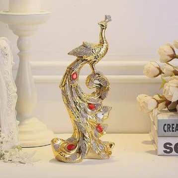 Luxe Gouden Pauwen Beeldjes - Creatieve Decoratie voor Woonk, Sieraden, Tassen en Uiterlijk, Broches, Verzenden, Nieuw