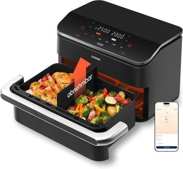 Premium 10L RVS Cosori Twinfry - Nu 54% goedkoper, Witgoed en Apparatuur, Ophalen of Verzenden, Gebruikt, Airfryer XXL, 1500 gram of meer