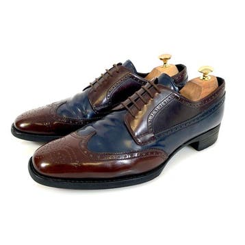 Prada Oxford Derby Two Tone Shoes 1 2EA 061 Brown Blue UK 9, Nieuw
