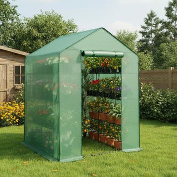 Foliekas met vierkant oppervlak 143x143x195cm - groen, Verzenden, Nieuw