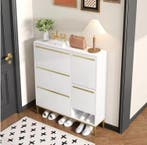 Grote Schoenenkast met 3 Kleppen – Zitsteun en Open Vakken, Verzenden, Nieuw