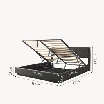 Tweepersoonsbed Tröstiar met matras en LED 180x200 cm zwart, Verzenden, Nieuw