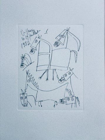 Pablo Picasso (1881-1973) - La guerre et la paix, 1952, Antiek en Kunst