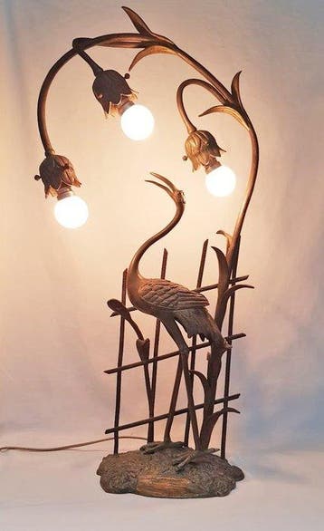 Tafellamp - Messing - Ibislamp, Antiek en Kunst, Antiek | Meubels | Stoelen en Banken