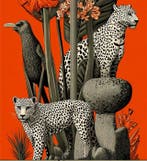 I_KONIQ - Leopard and gigantic sunflower in Boho style 50 x