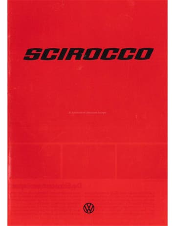 1977 VOLKSWAGEN SCIROCCO BROCHURE NEDERLANDS, Nieuw, Volkswagen, Author