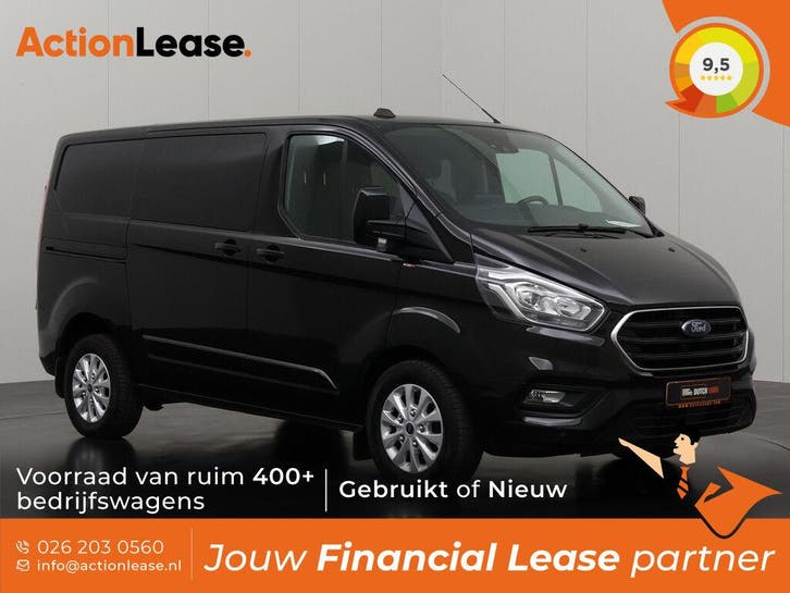 Ford Transit Custom Dubbel cabine L1 H1 2022 Diesel, Auto's, Ford, Dealer onderhouden, Te koop, Zwart, Automaat, Financial lease