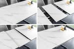 Uitschuifbare eettafel ALPINE 160-200cm wit keramiek marmer, Huis en Inrichting, Tafels | Eettafels, Ophalen of Verzenden, Nieuw