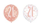Ballonnen 21 Jaar Rosé Goud Glitz (6st), Kleding | Dames, Ophalen of Verzenden, Nieuw