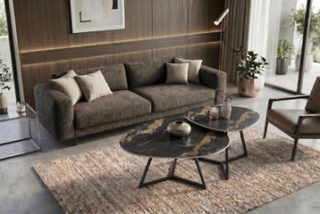 Salontafel MARVELOUS 70cm aurora oro keramiek zwart goud, Ophalen of Verzenden, Nieuw