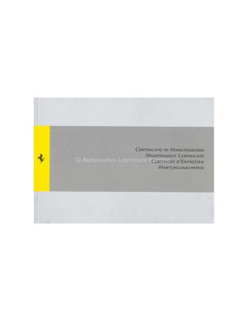 2010 FERRARI GARANTIEKAART & SERVICEBOEKJE ITALIAANS /