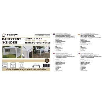 Benson Paviljoen partytent - 3 zijwanden - 2,9 x 2,9 x 2,..., Tuin en Terras, Ophalen of Verzenden, Nieuw