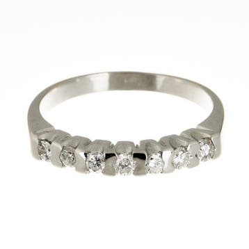 Ring - 18 karaat Witgoud Diamant (Natuurlijk), Sieraden, Tassen en Uiterlijk, Nieuw