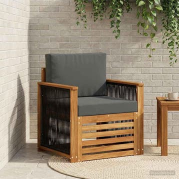 vidaXL Buiten Midden Sofa Naturel, Tuin en Terras, Tuinsets en Loungesets, Verzenden, Nieuw